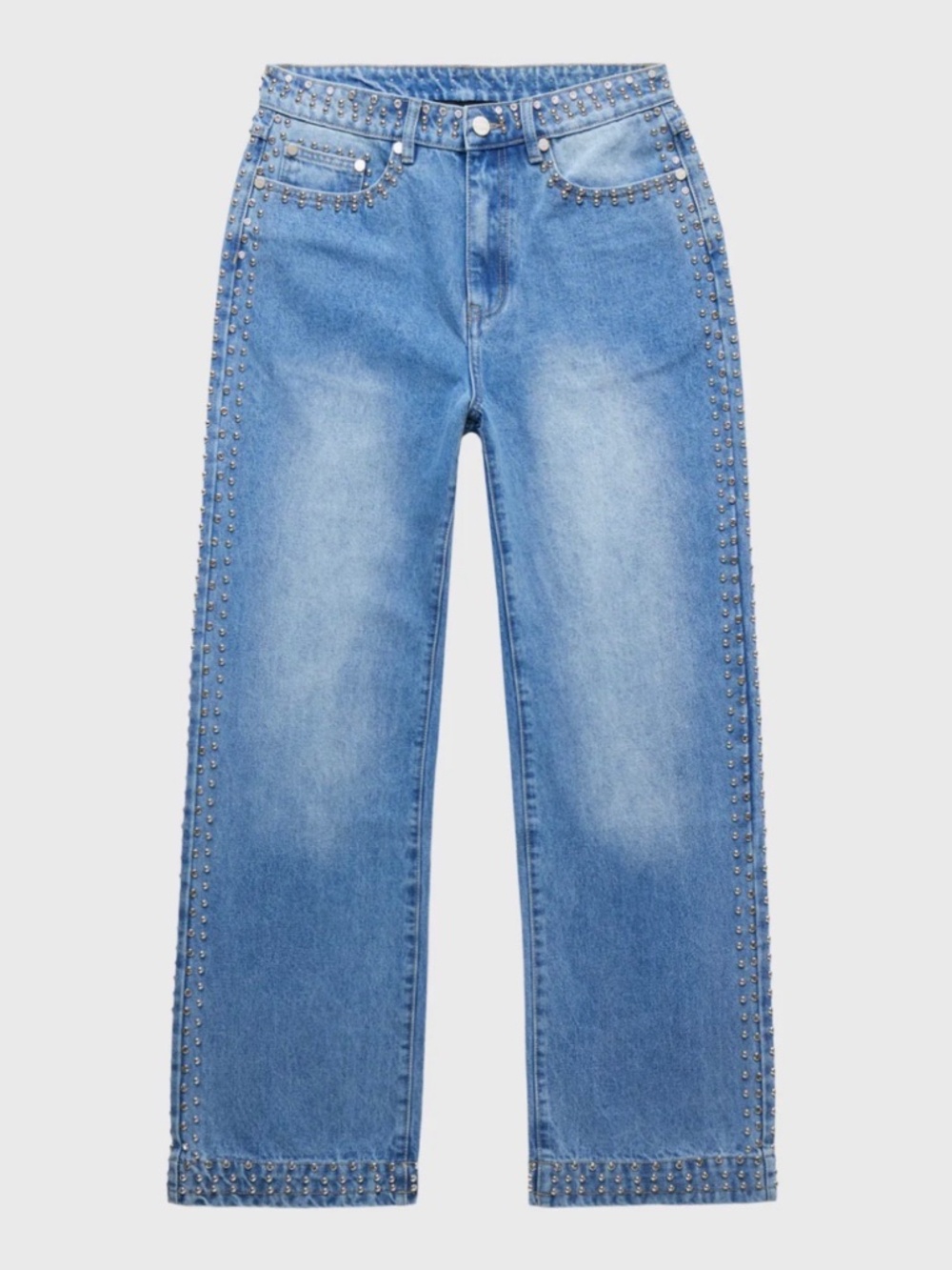 Homme Femme Ornament Denim Jeans